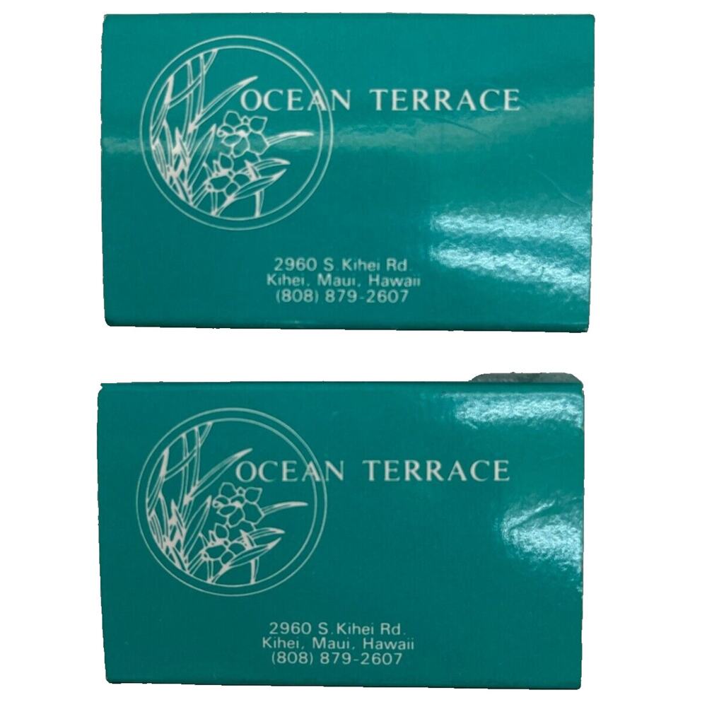 Lot of 2 Hawaii Ocean Terrace Restaurant Matchbook Travel Vintage Collectibles
